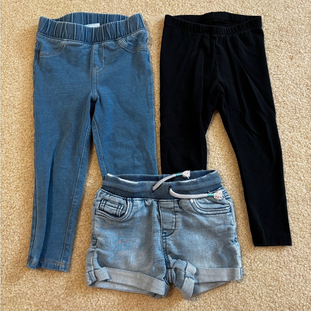 Cat & Jack Denim and Leggings Set Size 2T